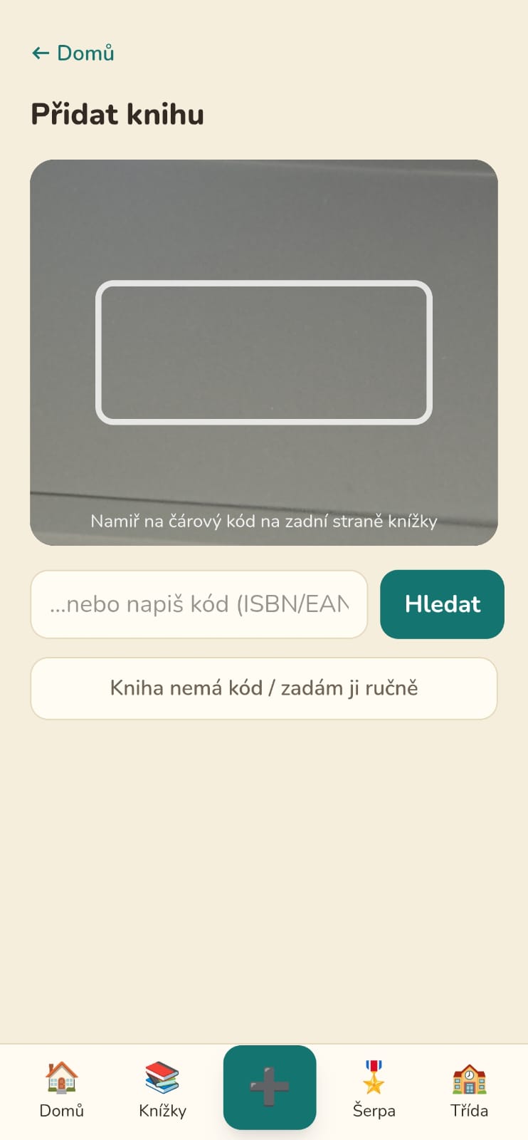 Čtenda — sken čárového kódu knihy