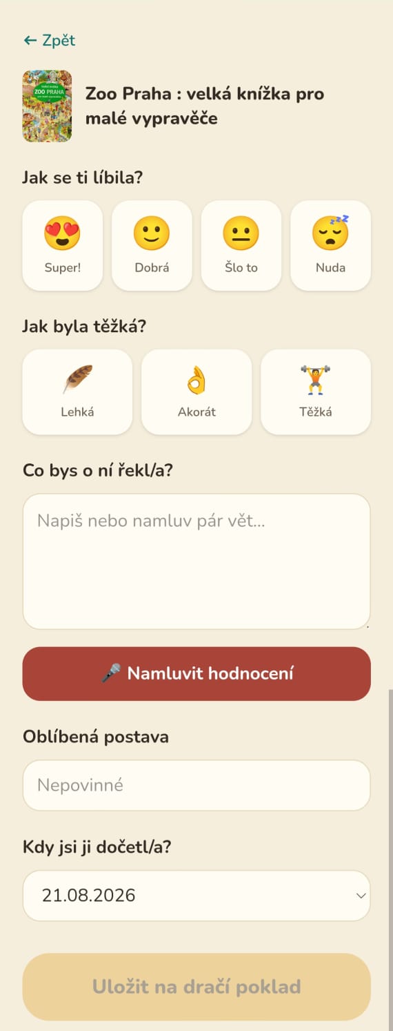 Čtenda — hodnocení přečtené knihy